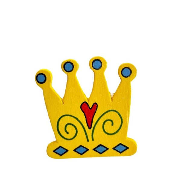 Painted Wooden Brooch Pins "Give Thanks" Pumpkin Crown Set of 2 - Picture 5 of 6